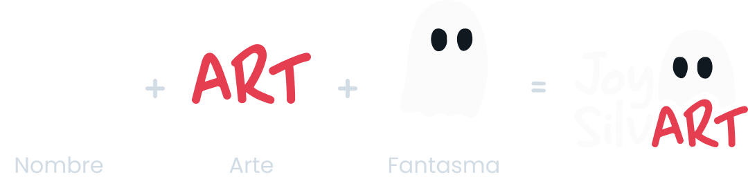 Concepto visual: Fantasma más Arte igual a Joy SilvART