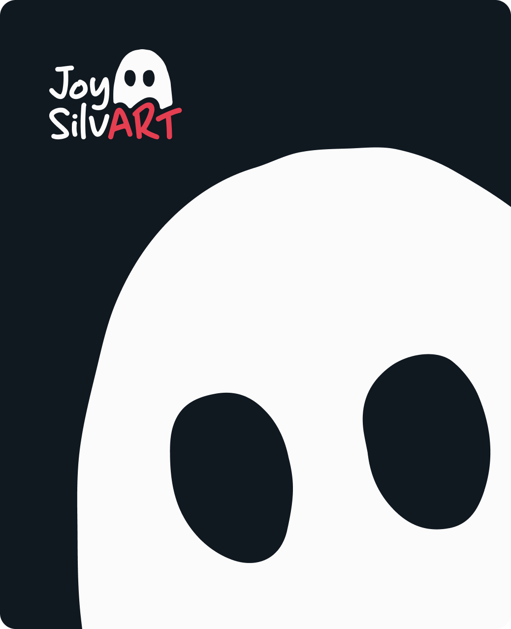 Aplicación visual de Joy SilvART con detalle del fantasma sobre fondo oscuro